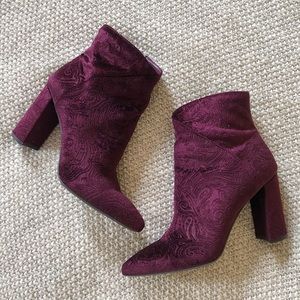 Nine West Red Velvet Booties